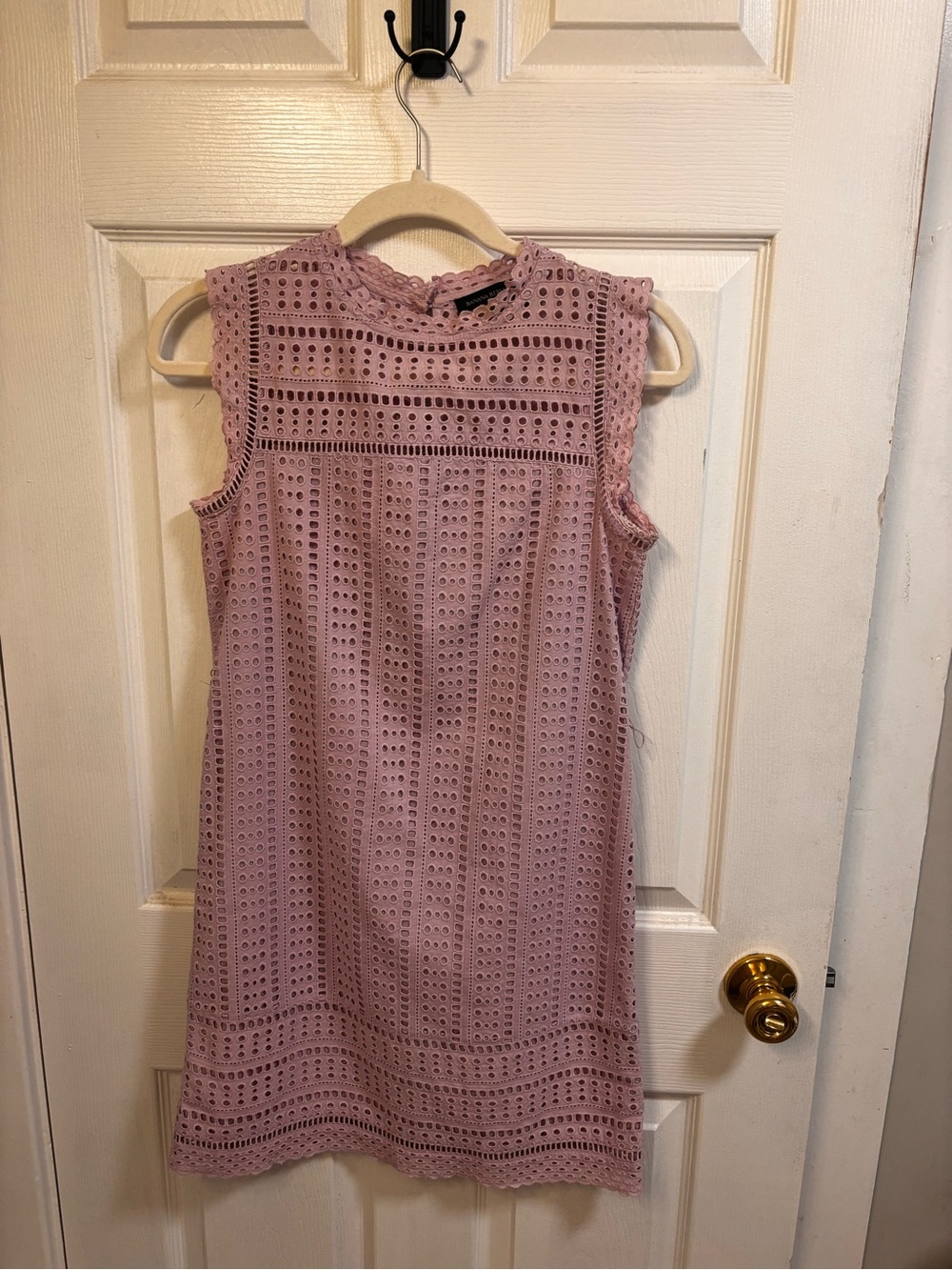 Banana Republic Sleeveless Eyelet Shift Dress - Mauve